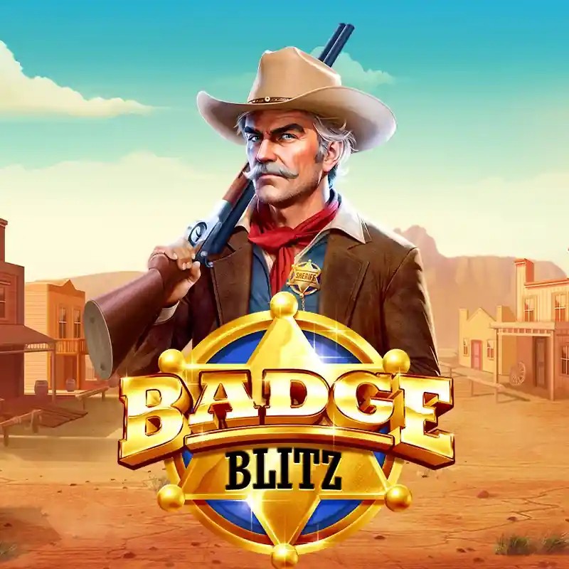 Badge Blitz slot logo by Pragmatic Play at Pistolo Casino