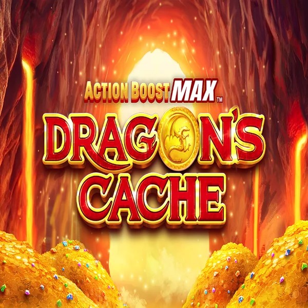 Action Boost Max Dragon's Cache logo by SpinPlay Games at Pistolo Casino