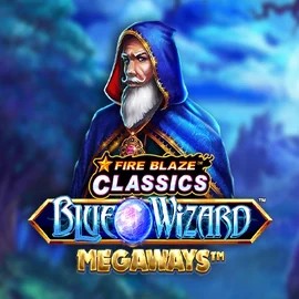 Fire Blaze Blue Wizard Megaways logo by Rarestone Gaming at Pistolo Casino